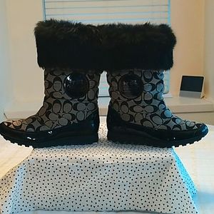 Coach Leatherware mid-calf fur boots